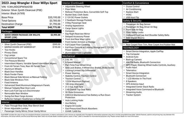2023 Jeep Wrangler 4-Door Willys Sport 4x4
